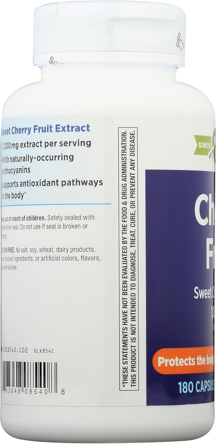 Nature's Way Cherry Fruit Sweet Cherry Extract – Antioxidant Support, 1,000 mg, 180 Capsules - görsel 4