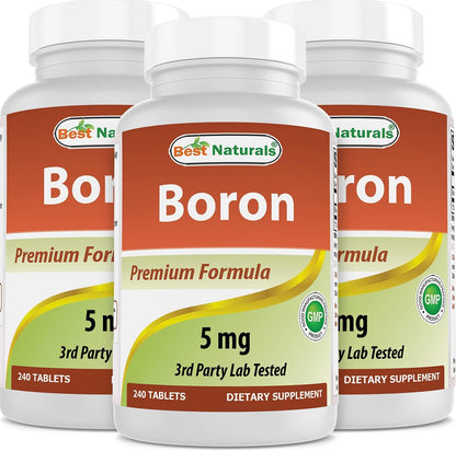 Best Naturals Boron 5 mg Tablets (240 – 5 mg Boron per Tablet – Image 1