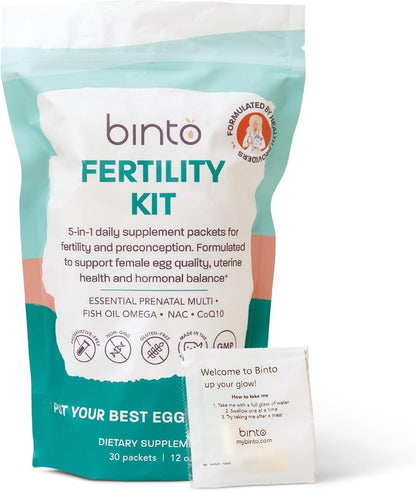 Binto Women’s Fertility Kit – Supports Egg Health & Reproductive Wellness – With CoQ10, NAC & Fish Oil