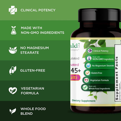 EMERALD LABS Women's 45+ 1-Daily Multivitamin - Bone, Heart & Brain Health Support* - Gluten-Free & Vegetarian - 60 Capsules