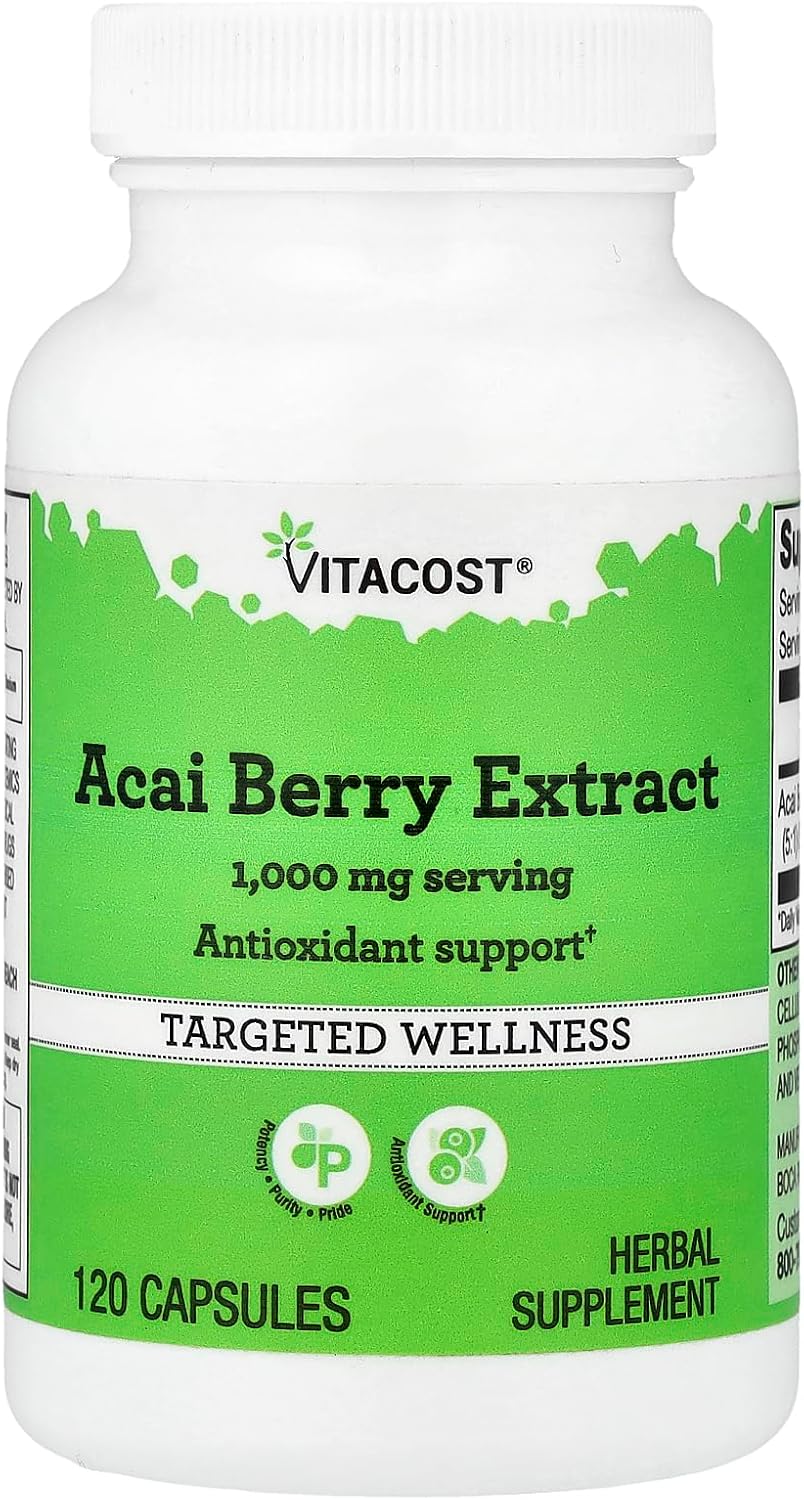 Vitacost Acai Berry Extract, 120 Capsules (500 mg per Capsule) - görsel 1