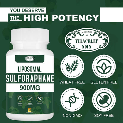 Liposomal Sulforaphane Supplement - 900mg Broccoli Extract - 60 Capsules