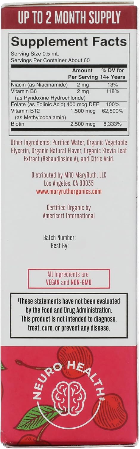 Mary Ruth's Vitamin B Complex Drops – Organic Tart Cherry, 30 ml - görsel 7
