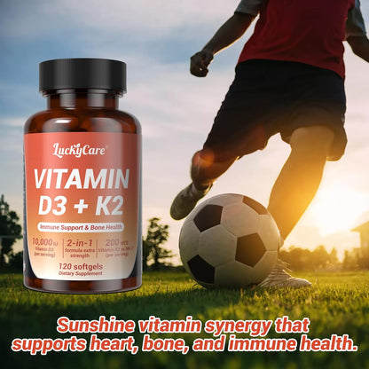 Vitamin D3 and K2 10,000 IU Plus K2 (MK-7) 200 mcg – 240 Coconut Oil Soft gel capsules