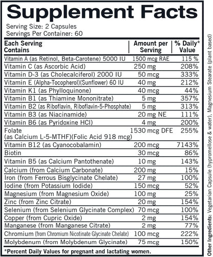 Prenatal Advanced Care, 120 Capsules, Kirkman Labs