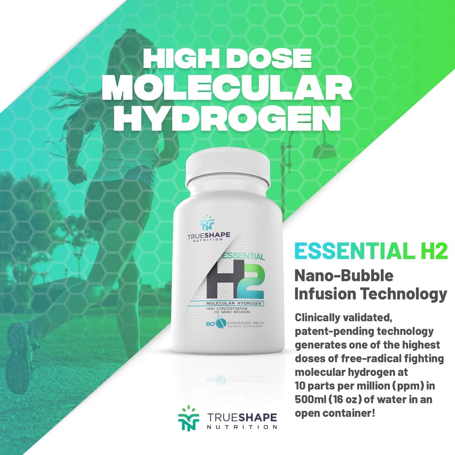 Essential H2 Fizzy Molecular Hydrogen Tablets – Unflavoured, 60 Servings - görsel 8
