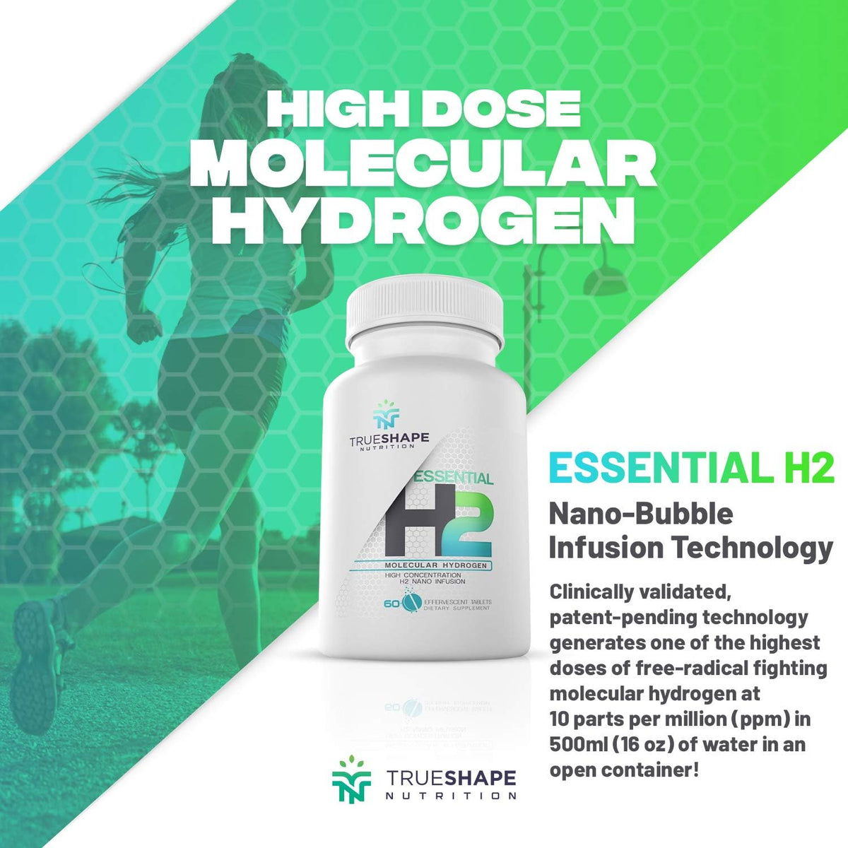 Essential H2 Fizzy Molecular Hydrogen Tablets – Unflavoured, 60 Servings - görsel 8