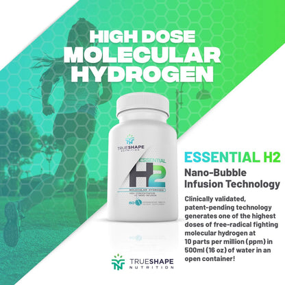 Essential H2 Fizzy Molecular Hydrogen Tablets – Unflavoured, 60 Servings