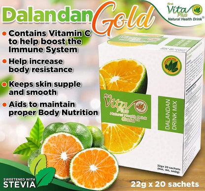 First Vita Plus Natural Health Drink Dalandan GOLD – 40 Sachets (2 Boxes)