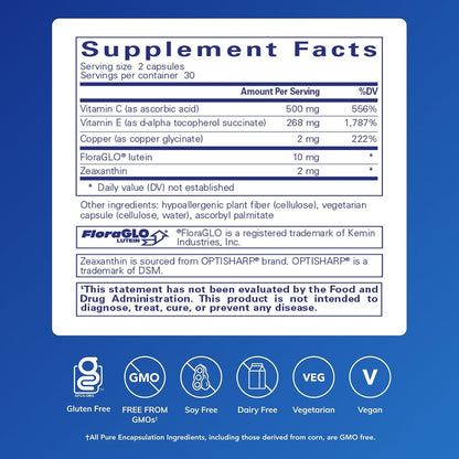 Pure Encapsulations EyeProtect Basics Without Zinc – Key Antioxidant Support for Eye Health – 60 Capsules