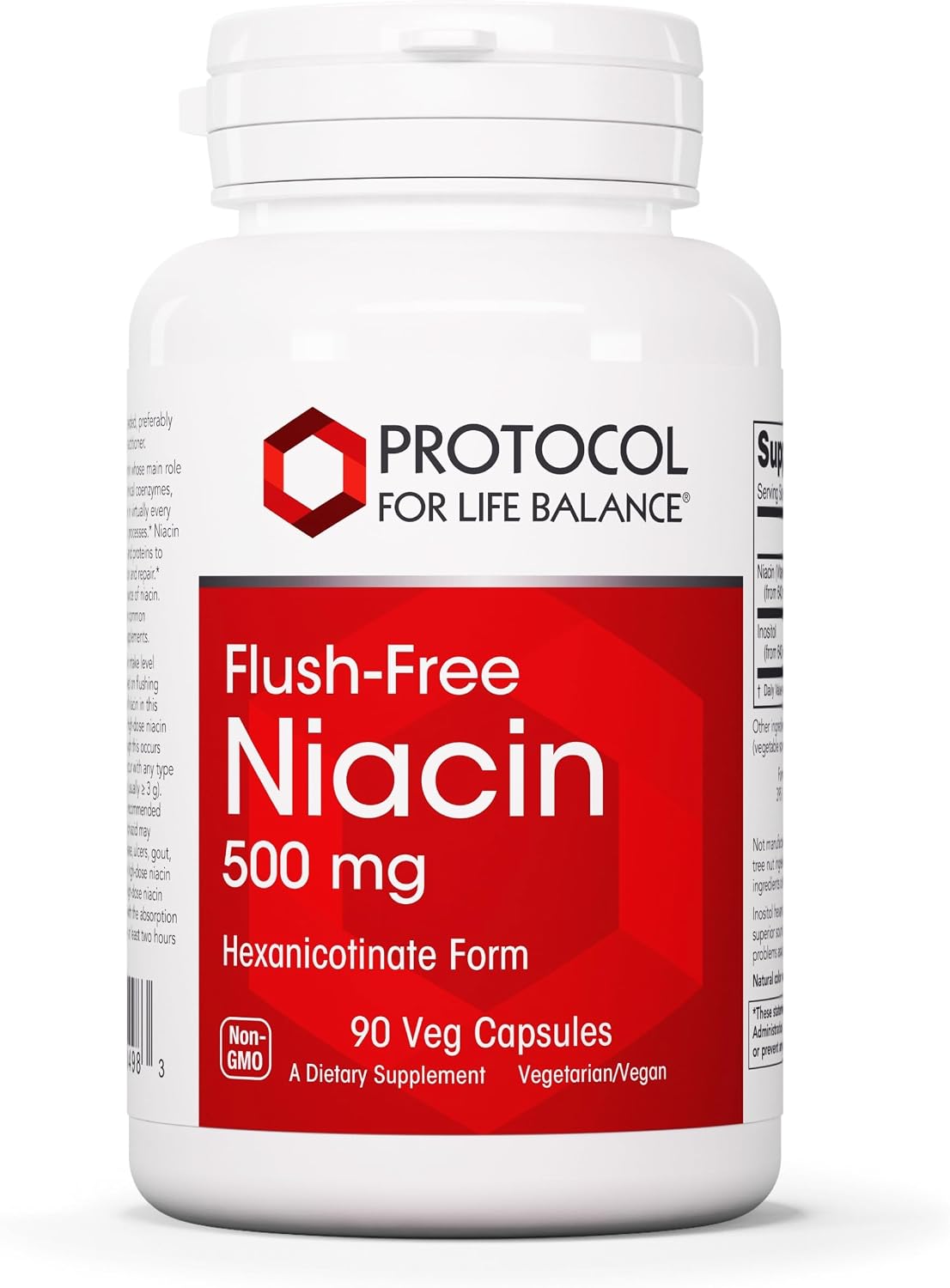 PROTOCOL FOR LIFE BALANCE Niacin 500mg – No Flush (Inositol Hexanicotinate) – 90 Veg Capsules - görsel 1