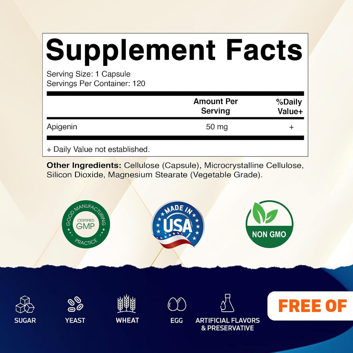 Vitamatic Apigenin 50mg – 120 Vegetarian Capsules, Plant-Based Flavonoid for Relaxation & Healthy Ageing - görsel 2