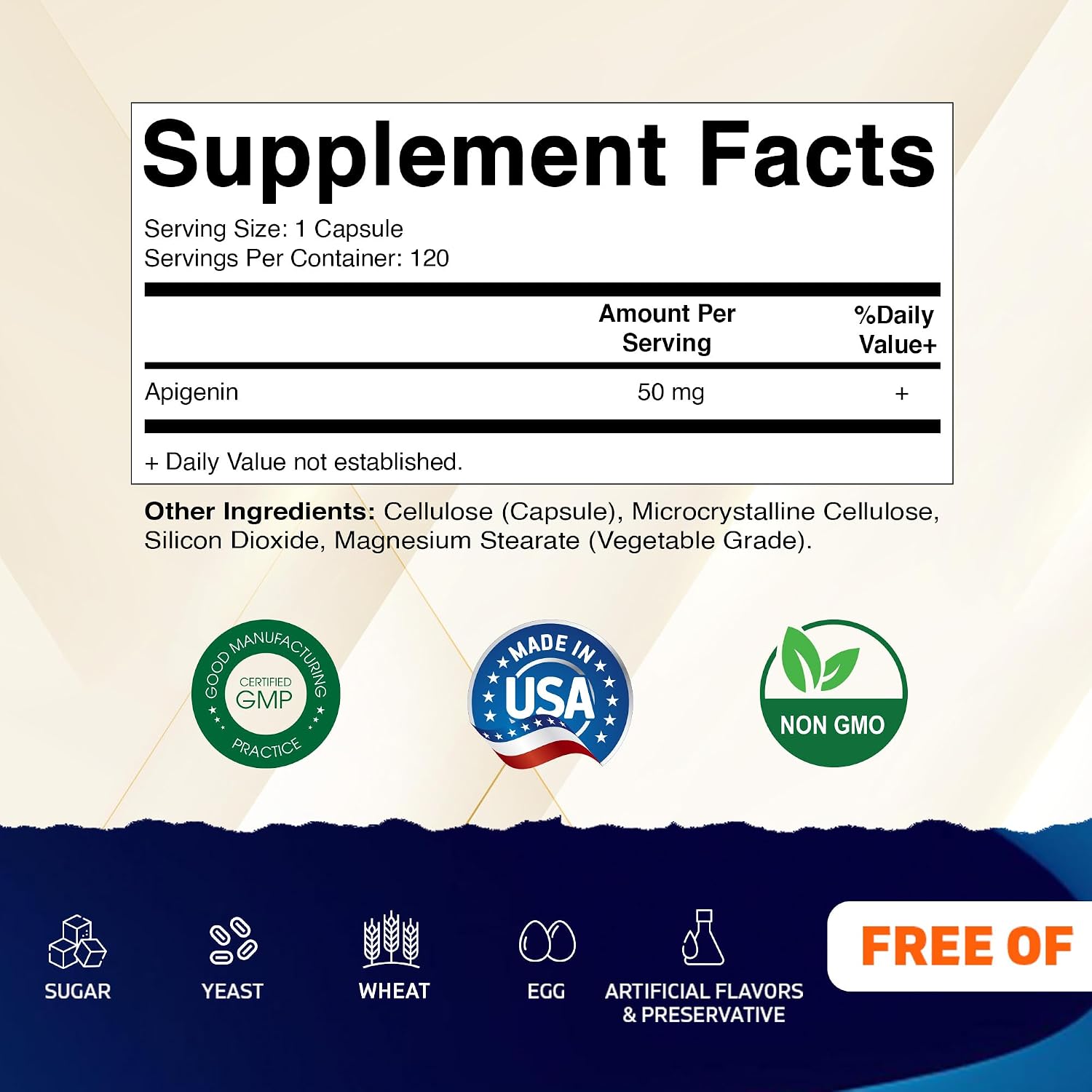 Vitamatic Apigenin 50mg – 120 Vegetarian Capsules, Plant-Based Flavonoid for Relaxation & Healthy Ageing - görsel 2
