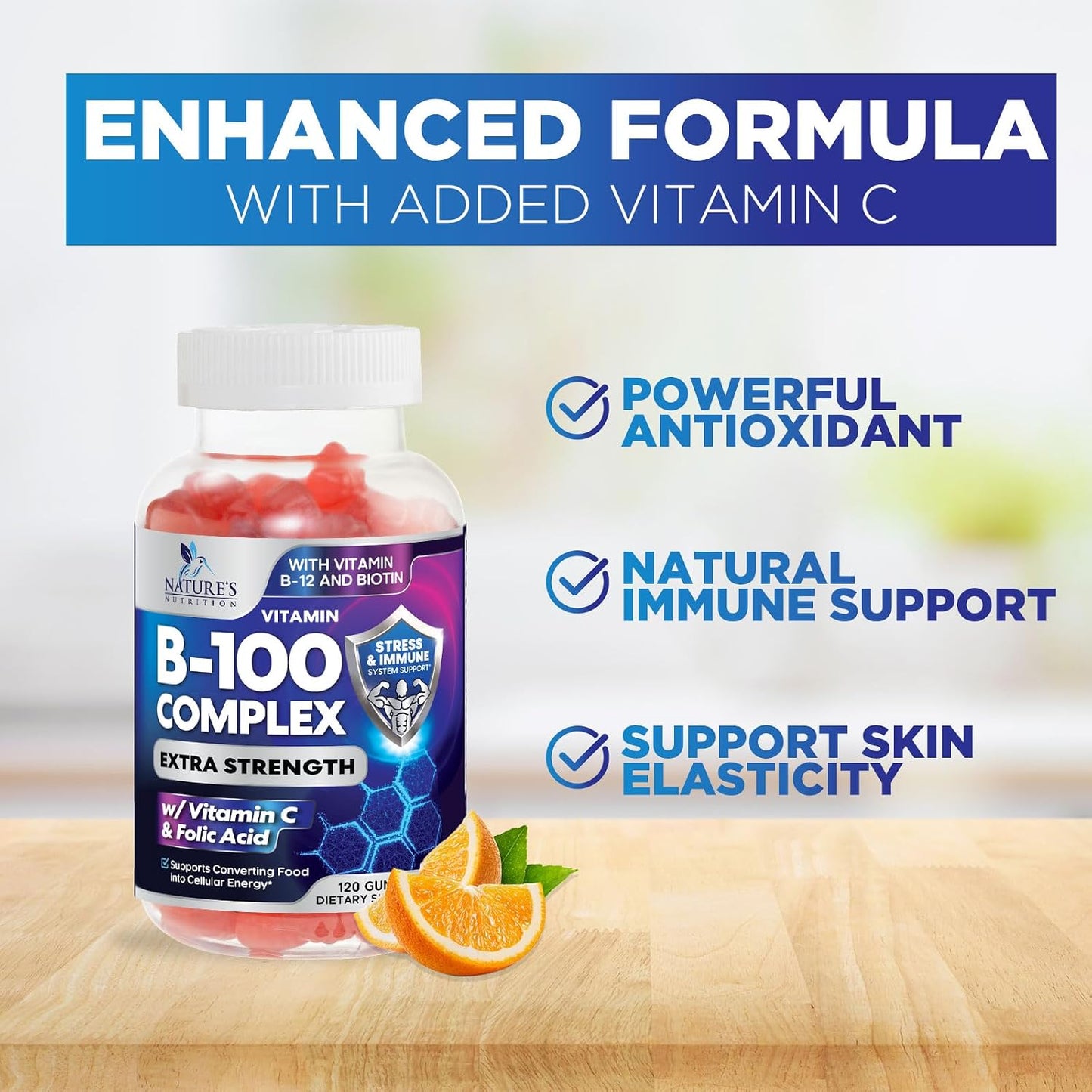 Vitamin B Complex Gummies - Extra Strength with Vitamin C for Energy & Immune Support, 120 Gummies - görsel 6