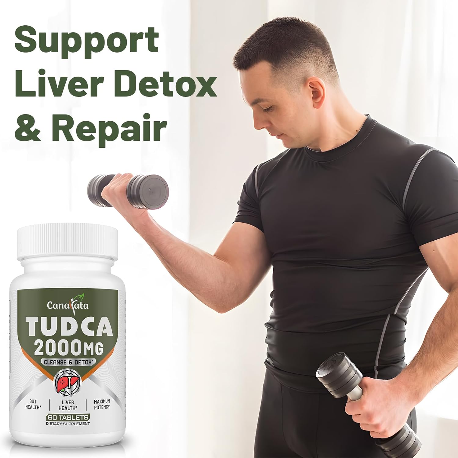 Canarata TUDCA 2000mg - Liver Support Bile Salts Supplement, 30 Tablets - görsel 3