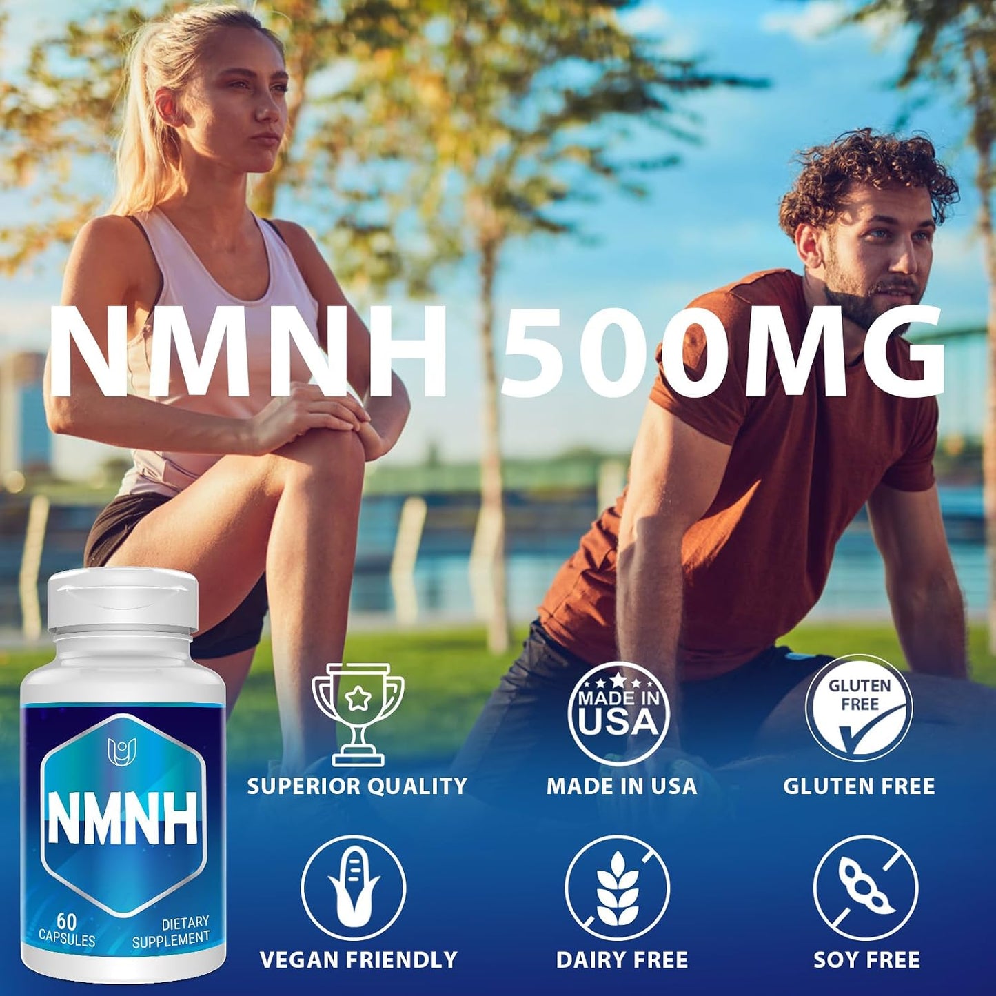 NMNH (Dihydronicotinamide Mononucleotide) - NAD+ Food Supplement to Boost NAD+ Levels, 500 mg per serving, 60 Capsules - görsel 3