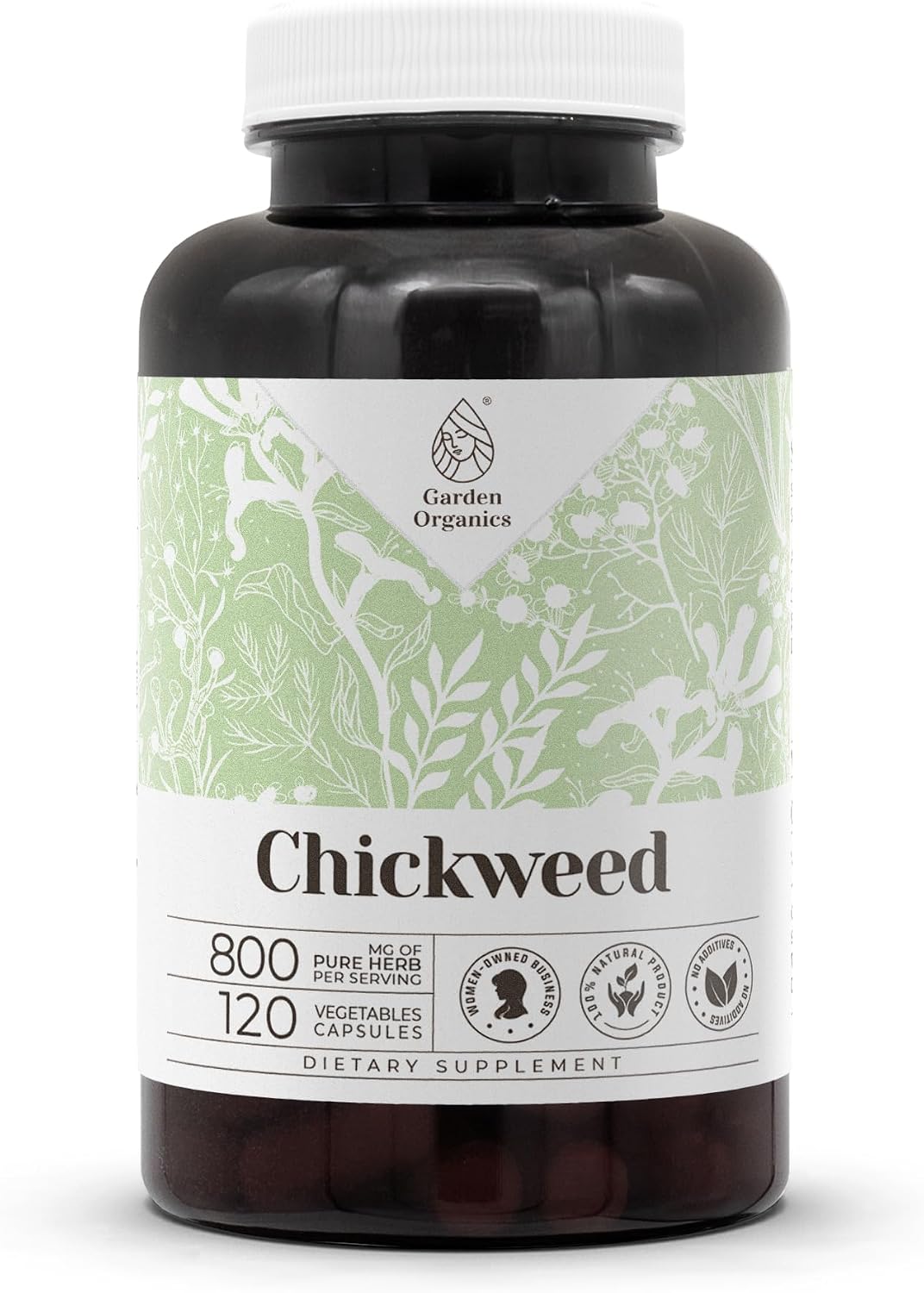 Garden Organics Chickweed 120 Capsules - High Potency Herbal Food Supplement - görsel 1