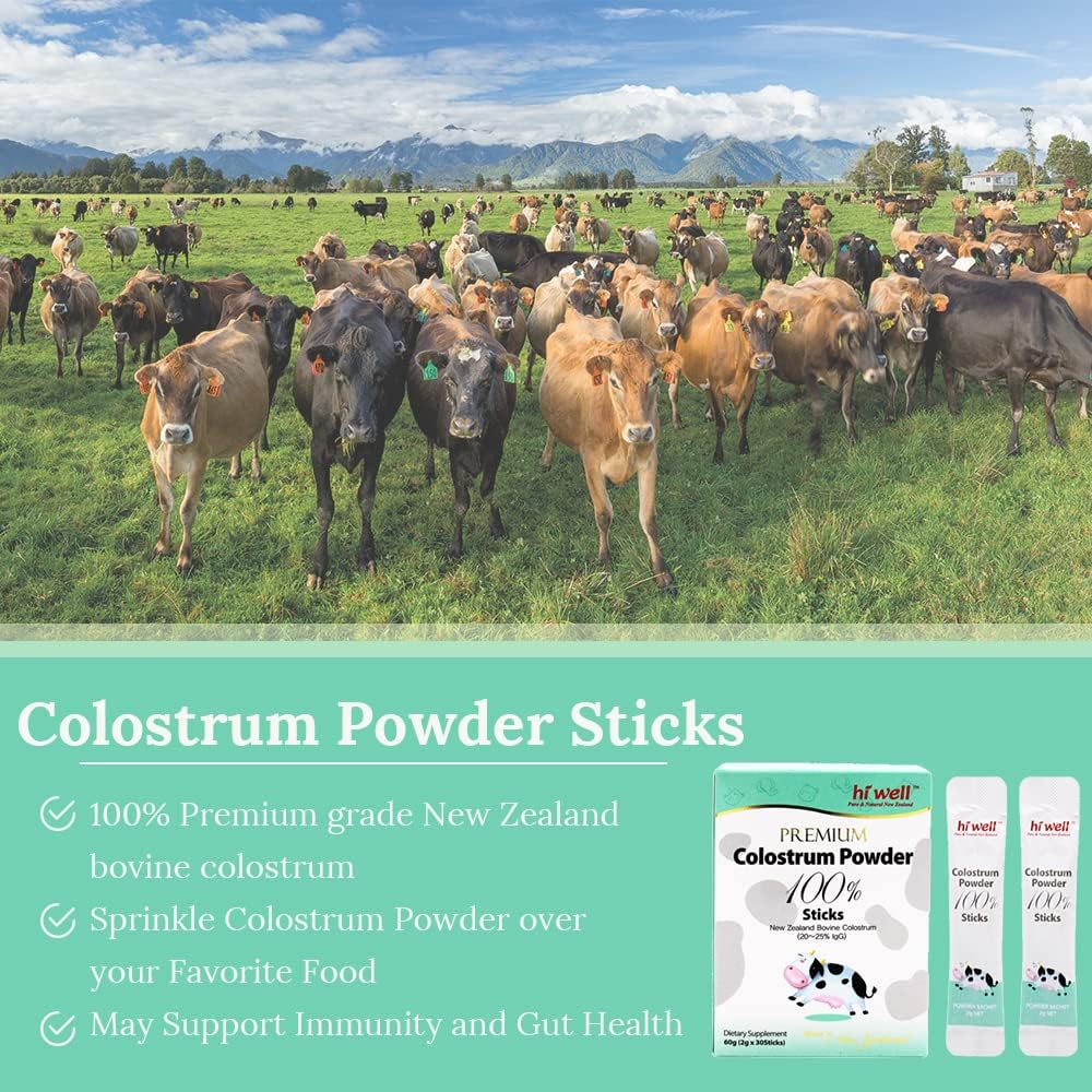 Hi Well Premium Grass-Fed Colostrum Powder, 60g (2g x 30 Sticks) - görsel 3