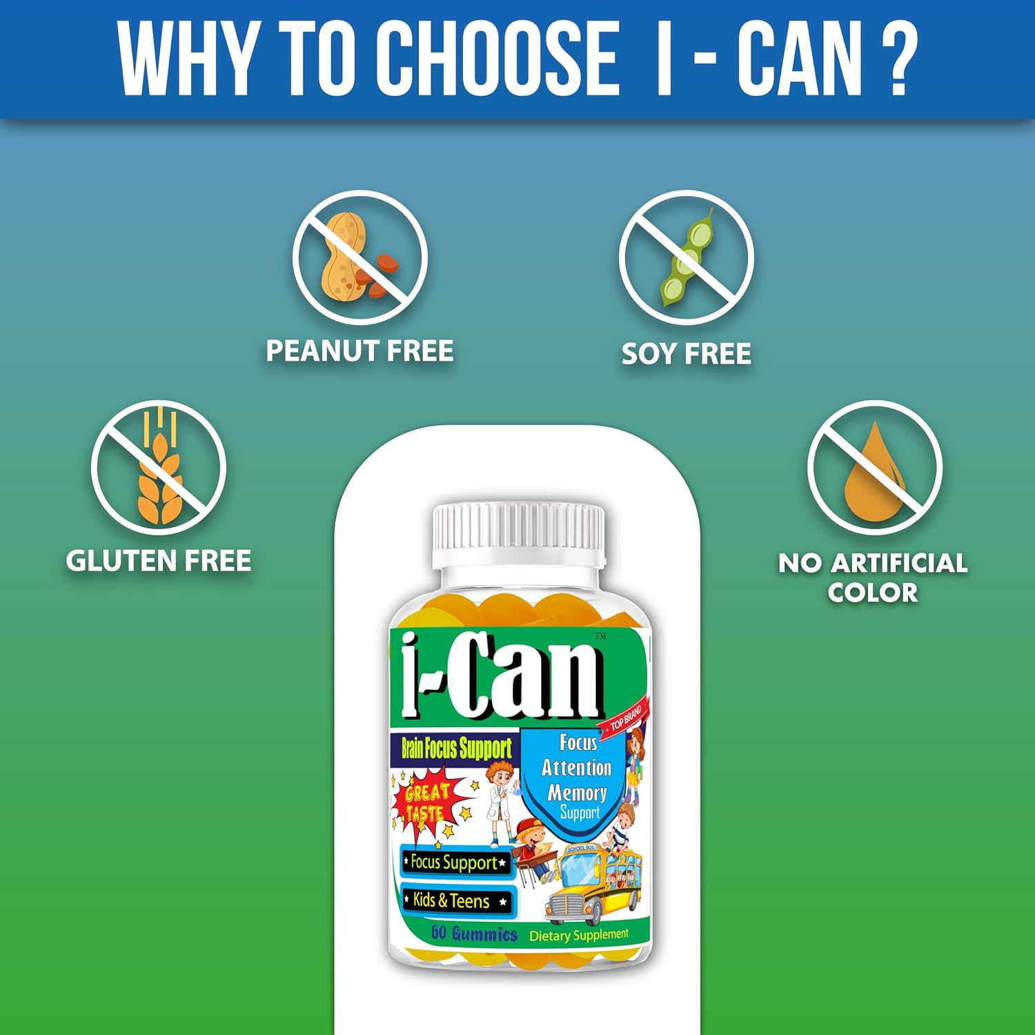I-Can Kids Focus Gummies with Omega-3 DHA - görsel 7