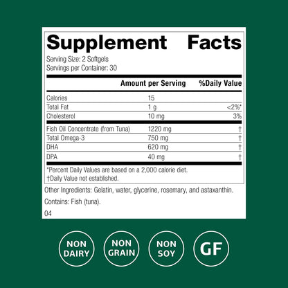 Standard Process Olprima DHA - Omega-3 DHA Food Supplement for Heart and Brain Health