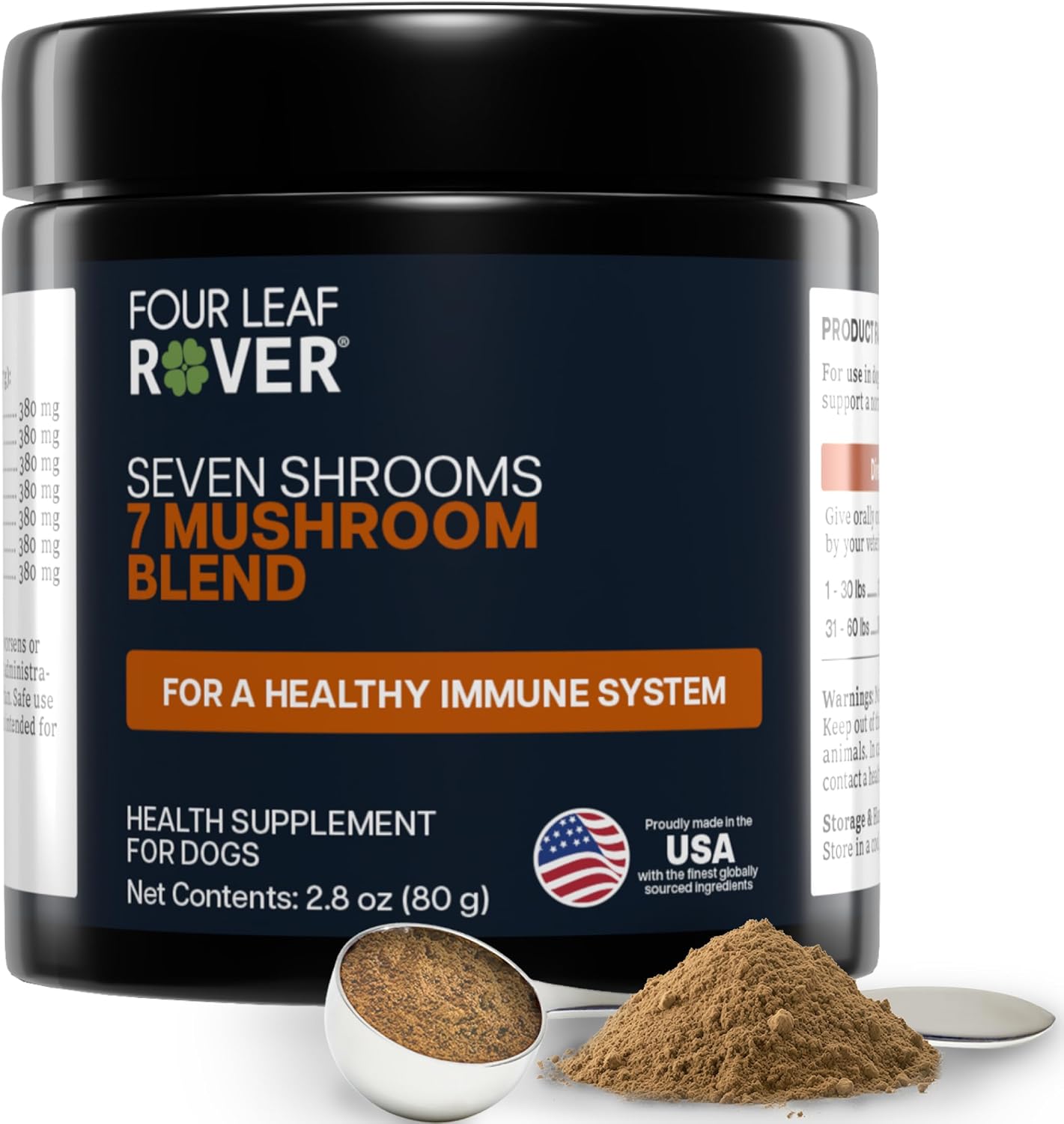Four Leaf Rover Seven Shrooms Organic Mushroom Supplement for Dogs - görsel 1