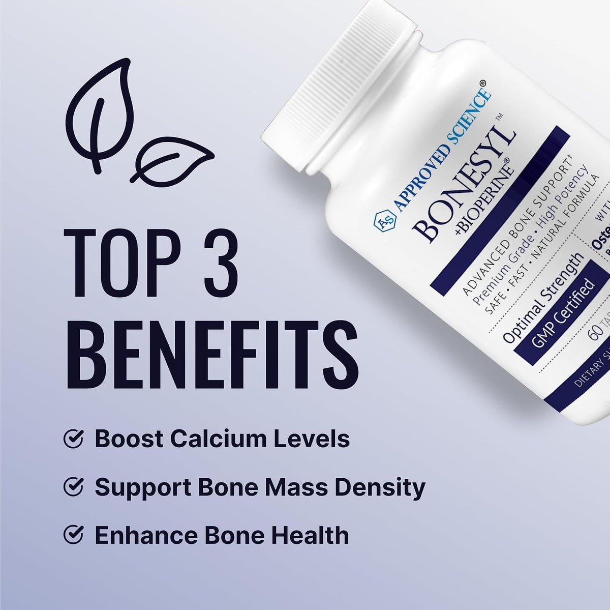 Approved Science Bonesyl - Bone Health Food Supplement with K2, Magnesium, and BioPerine - 360 Tablets - görsel 3
