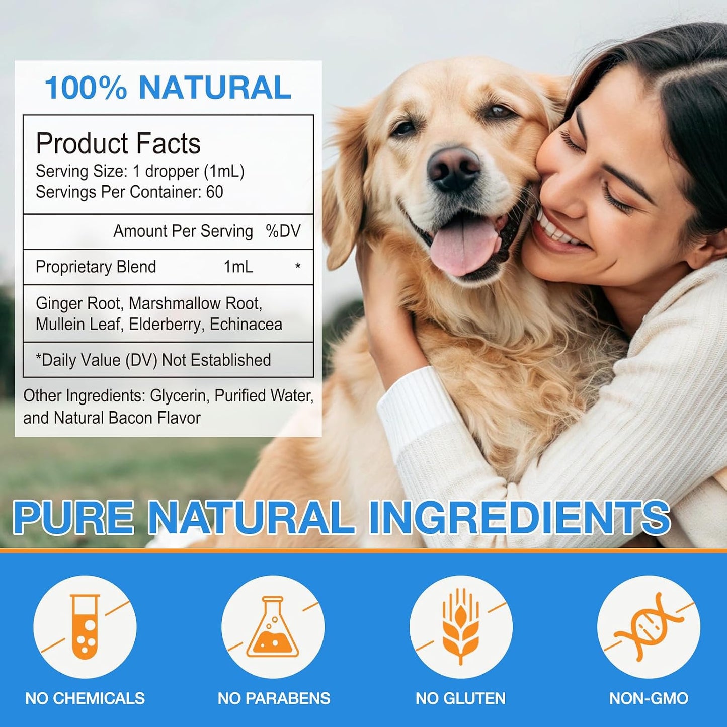 Kennel Cough Treatment Drops for Dogs, Natural Dog Supplement Herbal Kennel Cough Drops for All Breeds & Size Dog - görsel 7