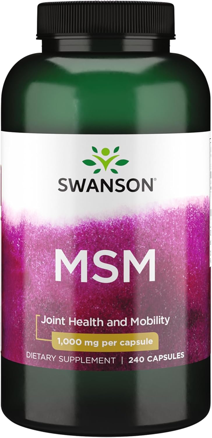 Swanson MSM 1000mg Capsules – Joint Health & Connective Tissue Support (240 Count) - görsel 1