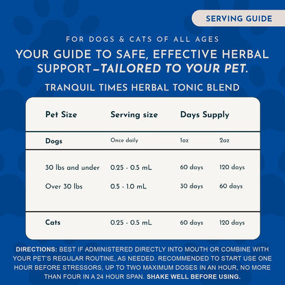 Tranquillity Blend - Organic Valerian Root Calming Drops for Dogs & Cats