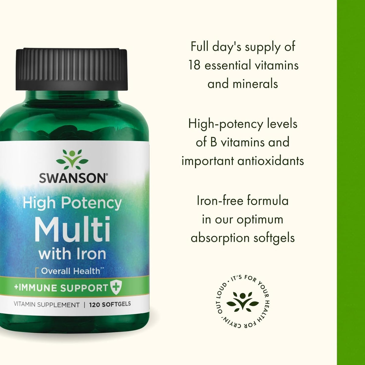 Swanson Multi High Potency Multivitamin, 120 Softgels - görsel 4