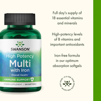 Swanson Multi High Potency Multivitamin, 120 Softgels