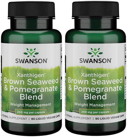 Swanson Xanthigen - Brown Seaweed & Pomegranate Blend - 200 mg, 90 Liquid Vegetarian Capsules (3 Pack)