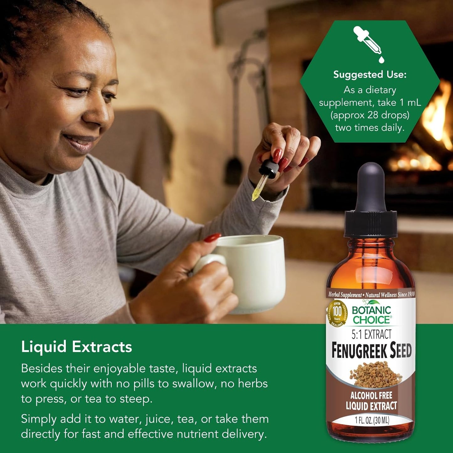 Botanic Choice Liquid Extract, Fenugreek Seed, 30ml - görsel 6