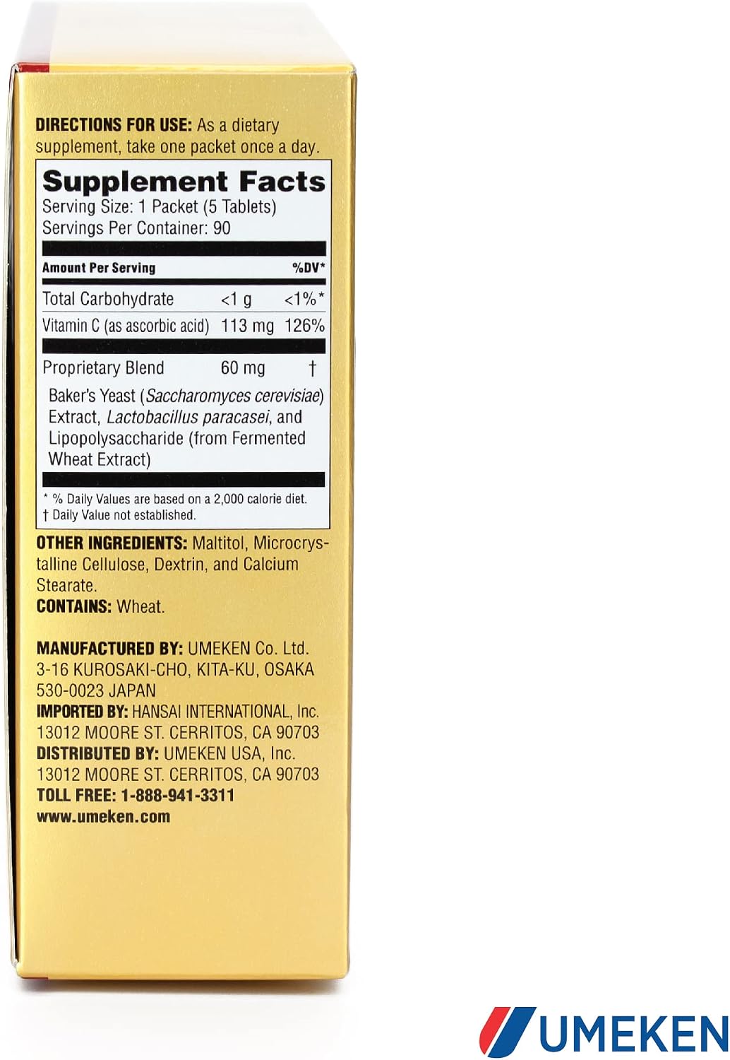 Umeken Lipopo - Lipopolysaccharide, Beta-glucan, Lactic Acid Bacteria & Vitamin C - 90 Packets (3 Month Supply) - görsel 7