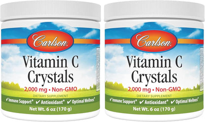 Carlson Vitamin C Crystals, 2,000 mg, Non-GMO, Lemon, 992 g