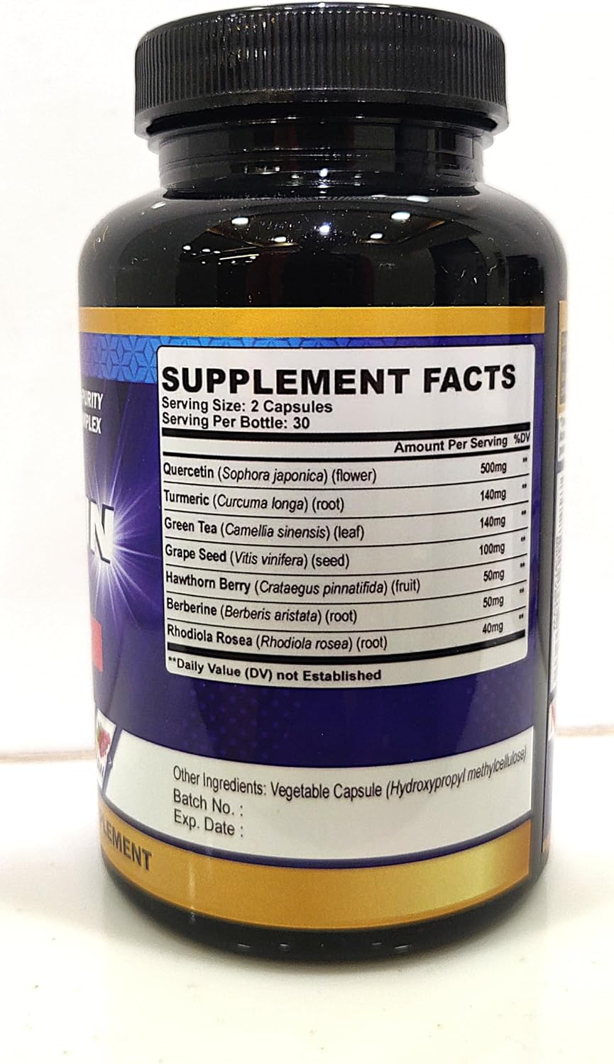 Organic Cadane Quercetin Supplements - 60 Superfood Capsules - görsel 3