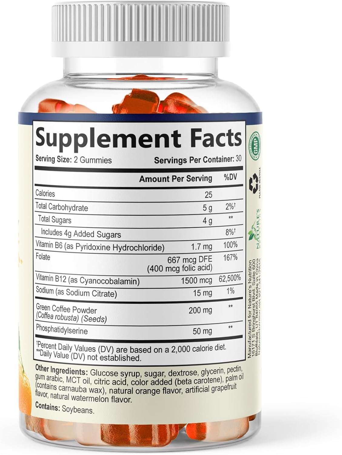Brain Supplement Gummies - 3X Strength with Phosphatidylserine, B6, B12 & Nootropics for Memory, Focus, Concentration - 60 Gummies - görsel 9
