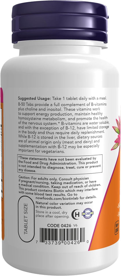 NOW Foods Vitamin B-50 Complex, 100 Tablets
