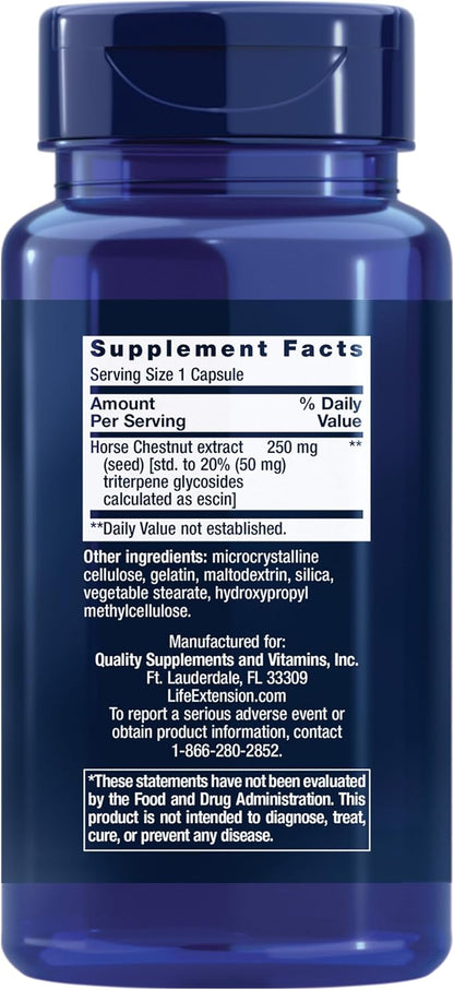Life Extension Venotone – Standardised Horse Chestnut – Supports Normal Fluid Balance – 60 Capsules