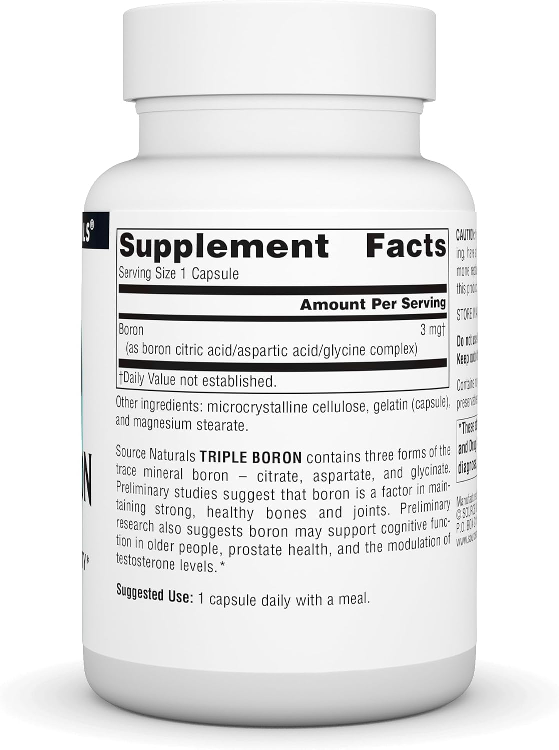 Source Naturals Triple Boron – 3 mg, 100 Capsules (Three Bioavailable Forms) - görsel 3