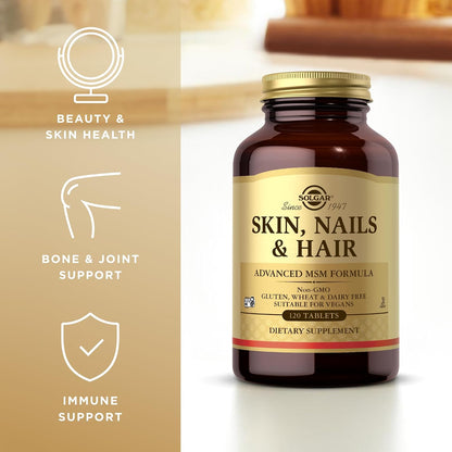 Solgar Skin, Nails & Hair – Advanced MSM Formula – 120 Tablets