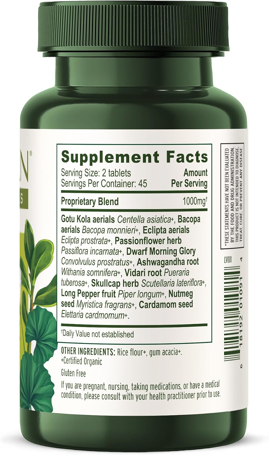 Banyan Botanicals Organic Mental Clarity – Herbal Support for Alertness and Focus – 90 Tablets - görsel 10