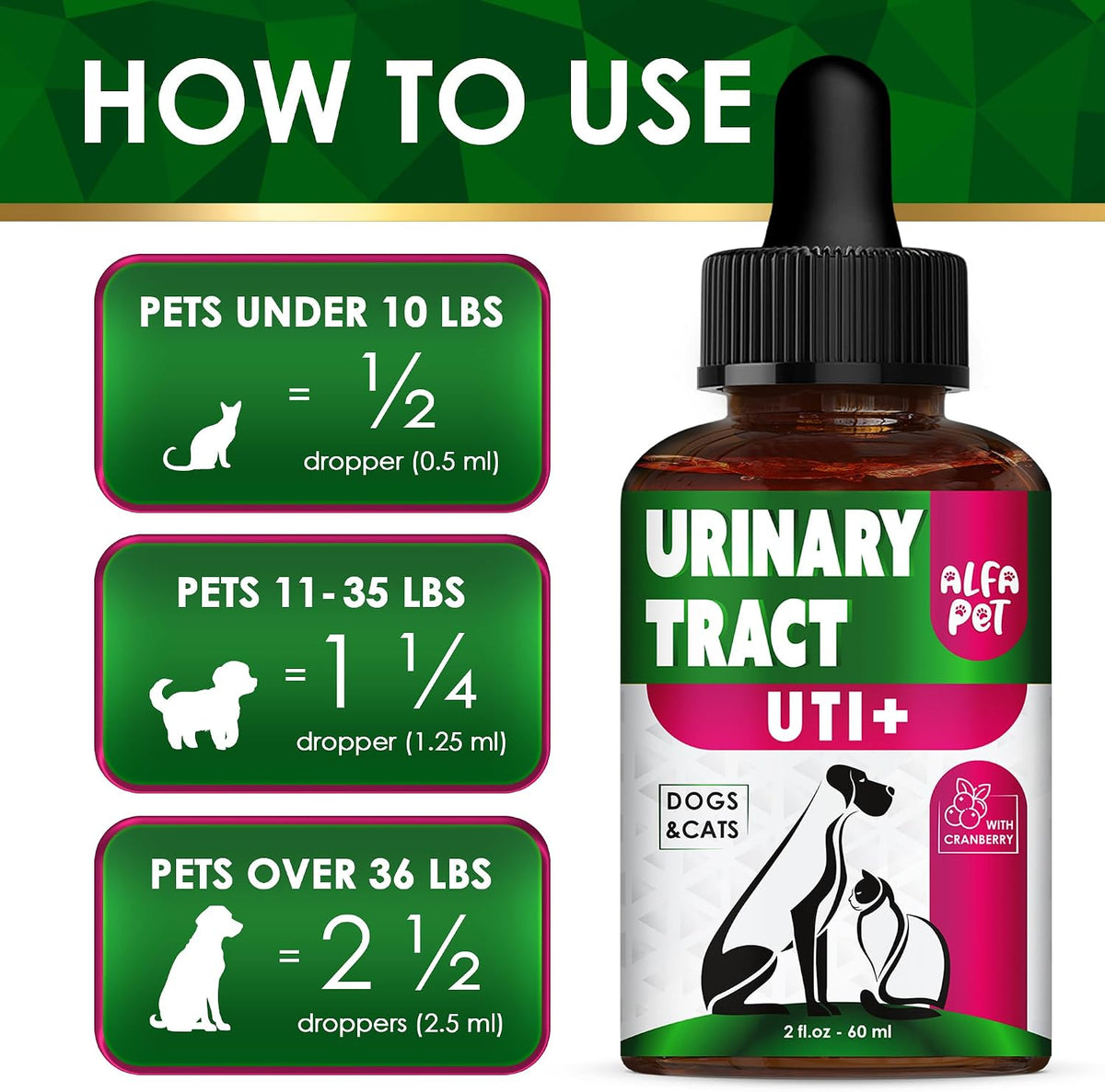 Cat and Dog Urinary Tract Support with Cranberry – Bladder and Kidney Health Drops – 60 ml - görsel 5