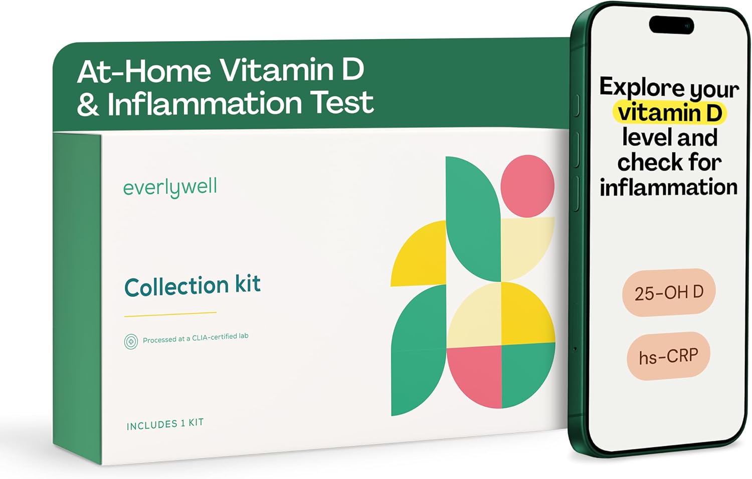 Everlywell At-Home Vitamin D and Inflammation Test Collection Kit - görsel 1