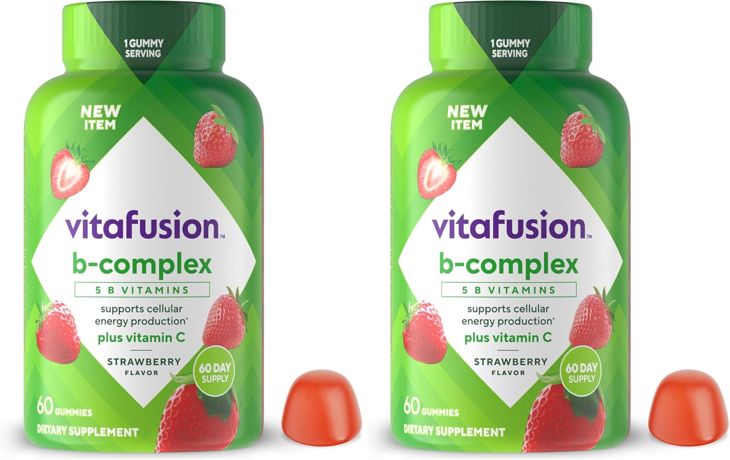Vitafusion Vitamin B Complex Gummies - Strawberry Flavour - 60 Count - görsel 9
