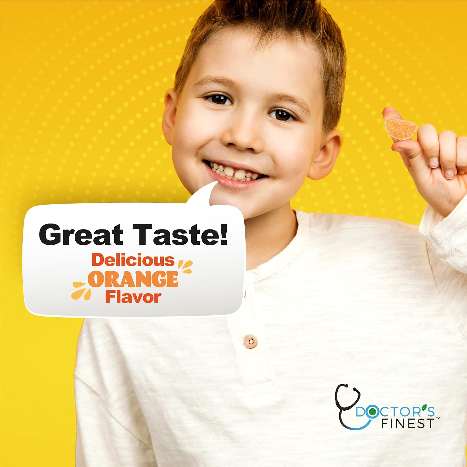 Doctor's Finest Vitamin C Gummies for Kids – Vegan, Gluten-free, Orange Flavour – 60 Pectin Chews (250mg per Serving) - görsel 4