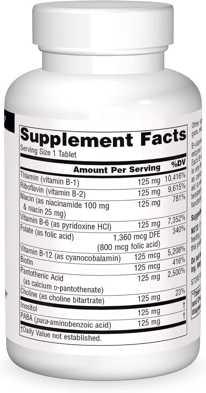 Source Naturals B-125 B-Complex - 125 mg, 60 Tablets - görsel 3