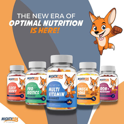 Mighty Fox Vitamins Children's Multivitamin Gummies - Non-GMO, Gluten-Free, Vegan - with Vitamin C, B Vitamins, Zinc - 100 Count (2 Pack)