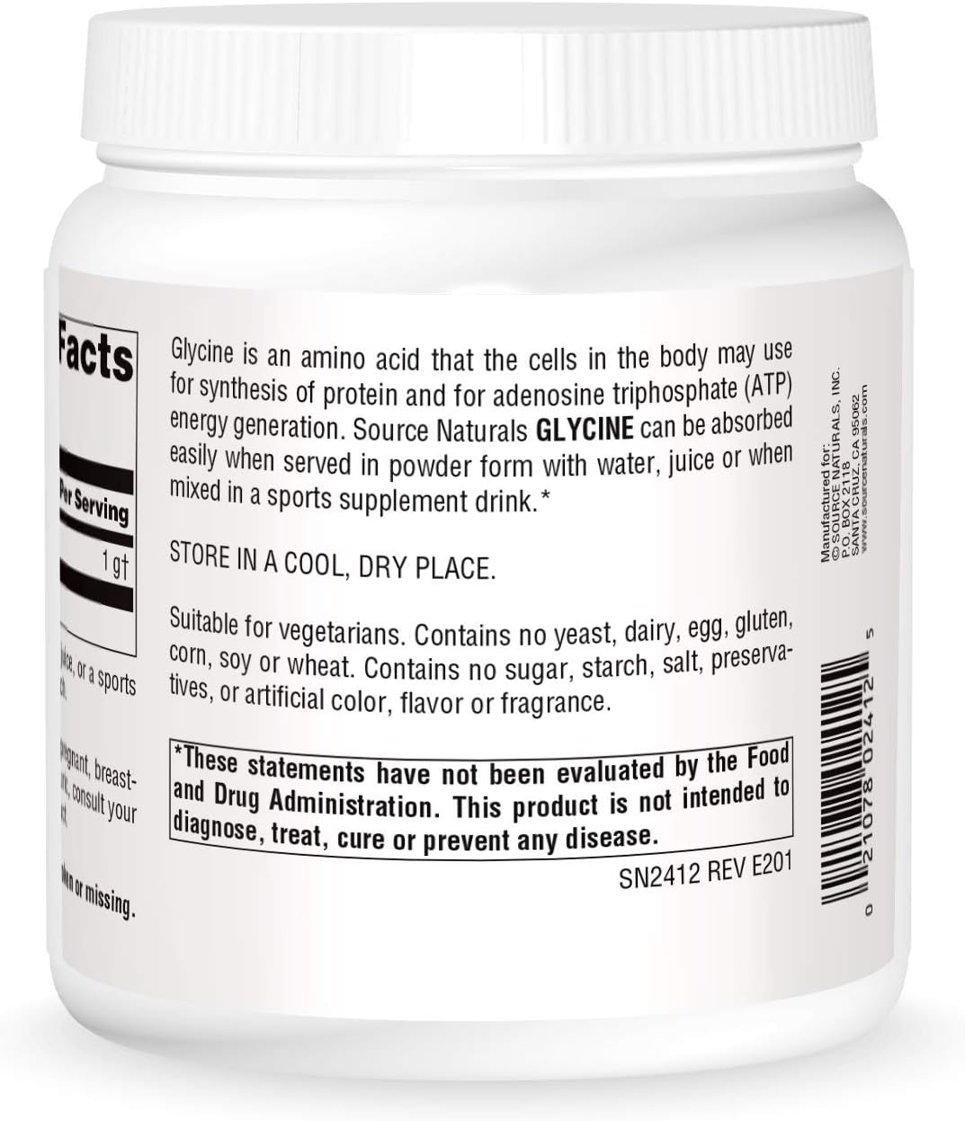 Source Naturals Glycine Powder, 454 g (16 oz) - görsel 2