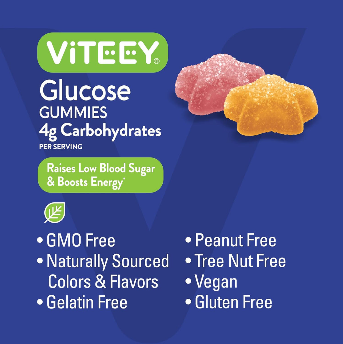 Viteey Glucose Gummies - 4g Carbohydrates, Fast Acting Energy & Blood Sugar Support - 60 Count - görsel 5